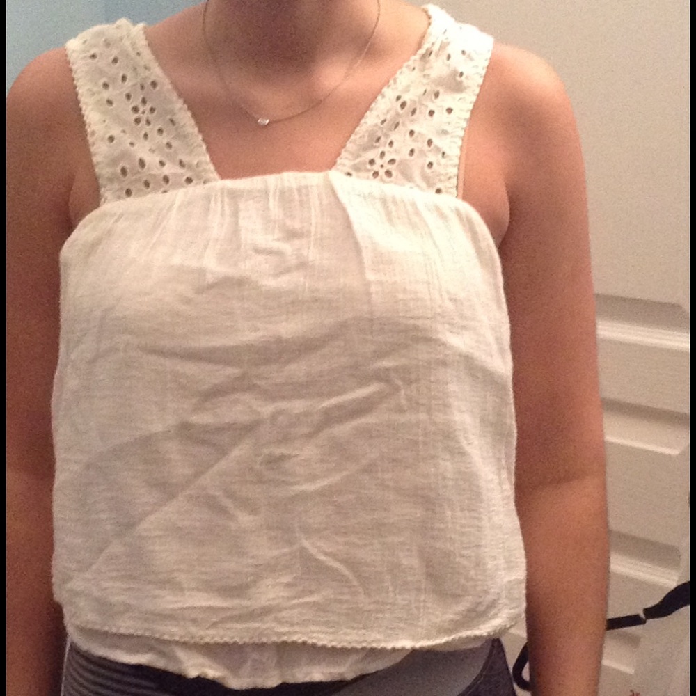 Zara basic eyelet crop top